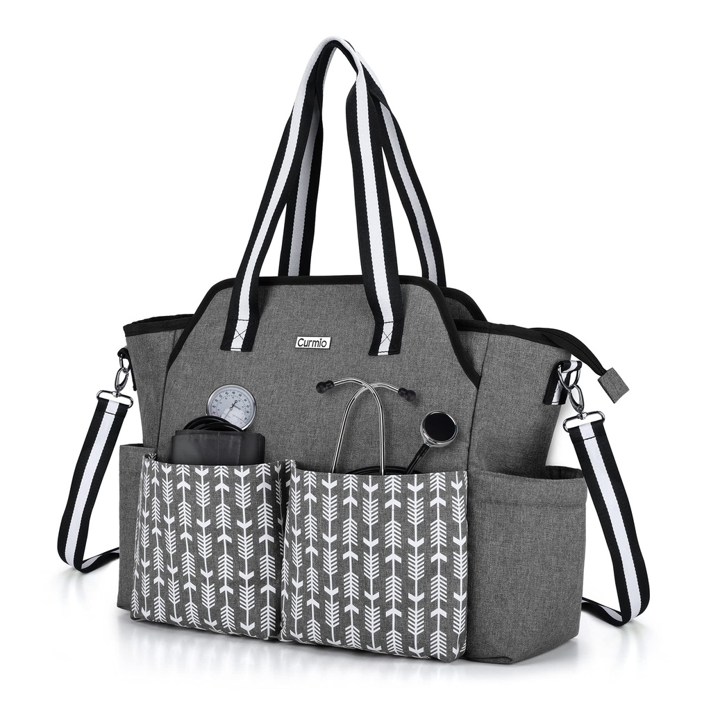 CURMIO Home Health Nurse Bag, Portable Medical Supplies Tote for Home Visits, Clinical Study, Health Care