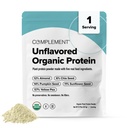 Complement Vegan Unflavored Protein Powder - Organic Protein Low Carb, Low Calorie, Sugar Free, Soy Free, Non-GMO, Gluten Free - 15g Yellow Pea, Pumpkin Seed Plant-Based Protein (1 Serving)