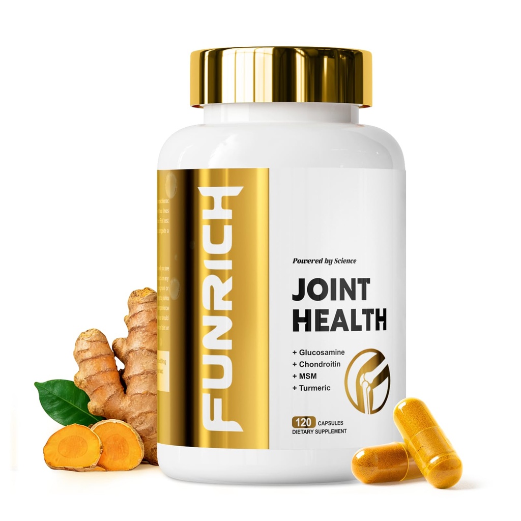 Glucosamine Chondroitin MSM 2100mg- Joint Support Supplement for Women and Men with MSM, Turmeric & Boswellia, for Cartilage, Joint Comfort and Flexibility - 120 Capsules