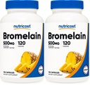 Nutricost Bromelain 500mg, 120 Vegetarian Capsules - Bromelain (1200 GDU), Non-GMO, Gluten Free (Pack of 2)