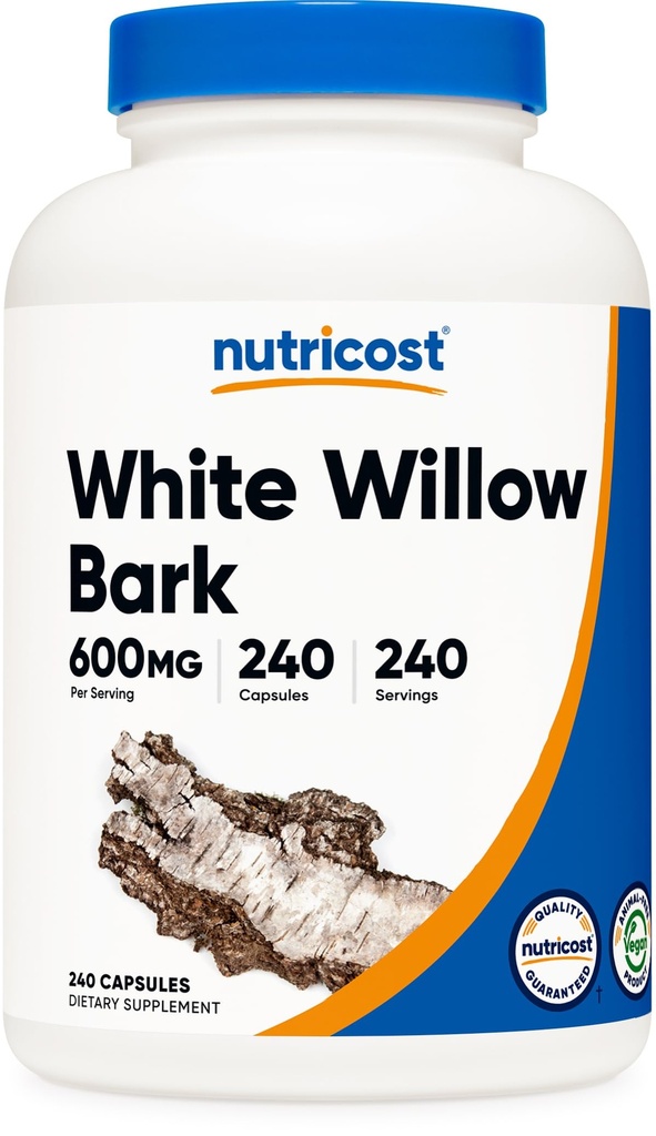 Nutricost White Willow Bark 600mg, 240 Capsules, Vegetarian Friendly | Gluten-Free, GMO-Free
