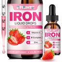 Liquid Iron Supplement for Women Men & Kids Multivitamin Iron Drops with Folate, Vitamin C, B6, B12, Zinc for Anemia, Iron Deficiency, Blood Builder, Energy - Natural Strawberry Flavor, Vegan 2 Fl Oz