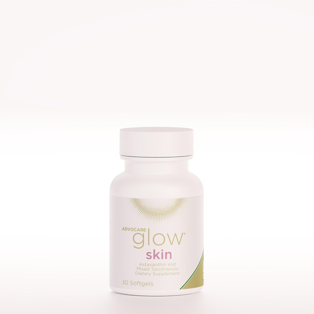 AdvoCare Glow Skin - Glowing Skin Care Supplement with Astaxanthin, Carotenoids, Tocotrienols & Vitamin E - Supports Healthy Skin, Hair & Nails* - 30 Softgels