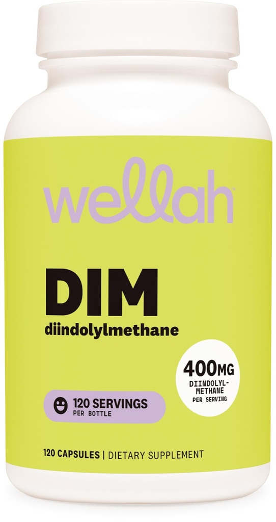 Wellah DIM Supplement (400mg) 120 Capsules - Diindolylmethane, with Calcium D-Glucarate, Dong Quai, and Black Cohosh Extract