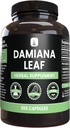 UnIGINAL INGREDIENTS Damiana Leaf (365 קפסולות) No Magnesium Or Rice Fillers, Always Pure Pure