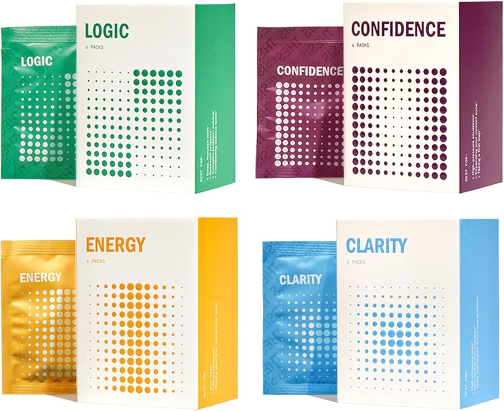 Thesis The Starter Kit - Nootropic Cognitive Supplements with Clarity, Logic, Confidence & Energy - Promove o Foco Mental, Energia Natural & Memória - 24 Servings - 1 Mês de Fornecimento