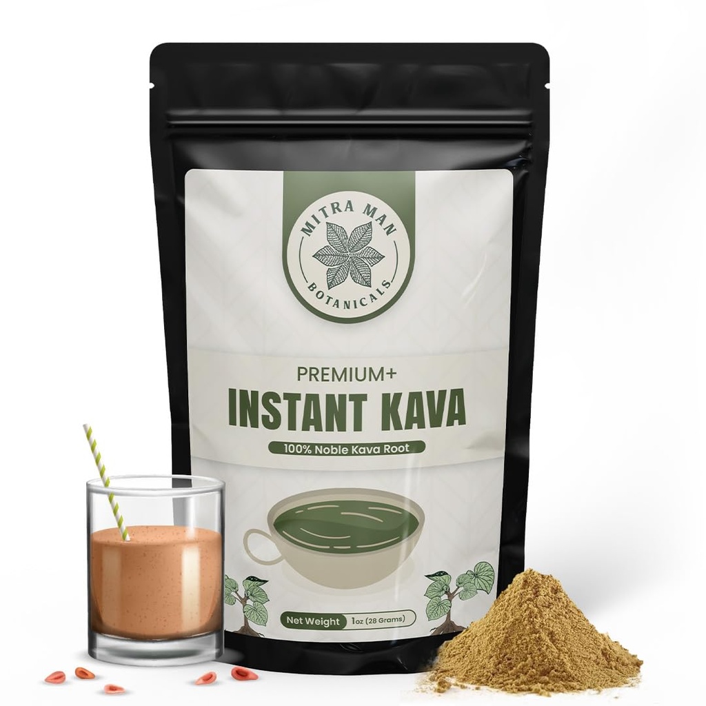 100% Root Extracted True Kava Calm Natural Powdered drink Easy to Use Instant Kava fully water soluble for Everyone 6+ Year Old Roots 1oz Pack