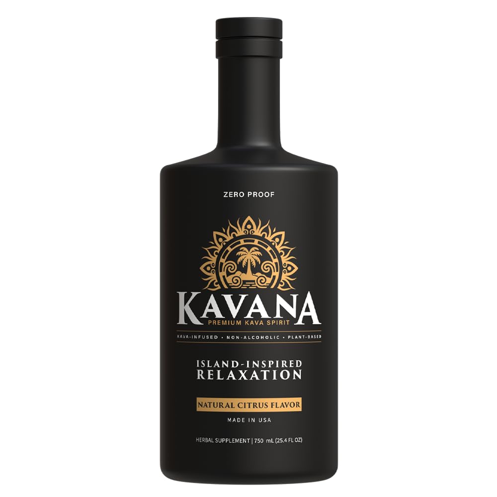 Kavana Kava Spirit 25 Oz - Alcohol-Free & Sugar-Free Kava Root Drink, Plant-Based Zero-Proof Alternative with Natural Citrus Flavor, Smooth Mocktails Non-Alcoholic Drinks Botanical Spirit, Made in USA