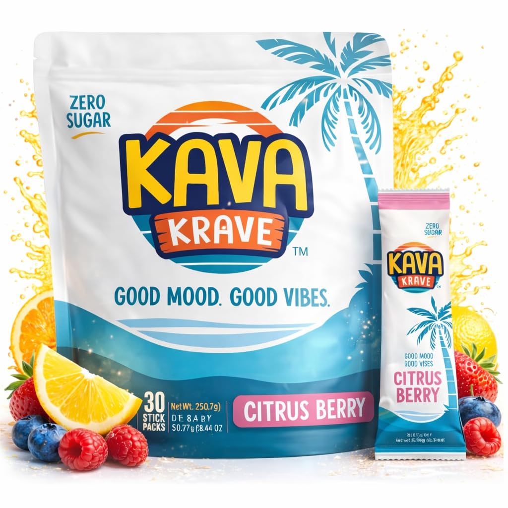 Kava Drink Mix – 30 Pack Kava Kava Extract Powder Packets – Alcohol Replacement Drink with a Buzz – Natural Energy Booster, Mood Support & Stress Relief – Non-Alcoholic Social Beverage