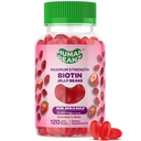 Human Beanz Biotin Jelly Bean Gummy Vitamins, Max Strength Biotin for Hair, Skin and Nails, 10,000mcg per Serving, Hair Growth Vitamins for Men and Women, 120 Strawberry Blast Jelly Beans, Kosher