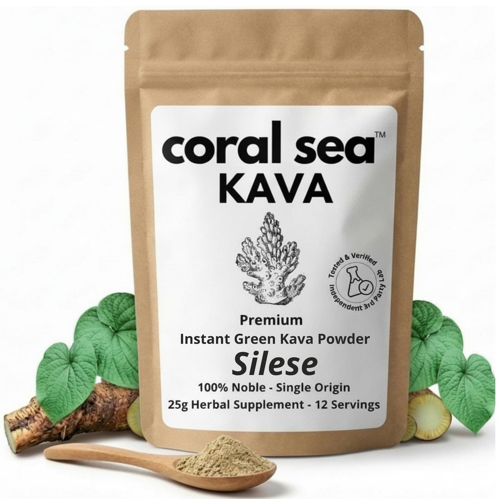 Instant Kava Tea Powder Silese - The Black Hand - 12+ Servings - Vanuatu Noble Kava Juice - Stress Release & Mood Support - Easy Mix 30:1 Concentrate