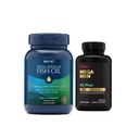 GNC Men's 50+ Heart & Vitality Bundle (2 Items): Triple Strength Fish Oil (60 Softgels) & Mega Men 50 Plus Multivitamin (120 Count)