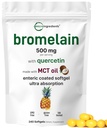 Bromelain 500mg with Quercetin & MCT Oil, 240 Enteric Coated Softgels | Ultra Absorption Bromelain Supplement | Natural Digestive Enzymes for Digestion & Joint Health | Non-GMO, Gluten Free