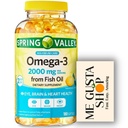 Spring Valley Omega 3 Fish Oil Maximum 2000mg 180 Softgels + me Gusta Sticker