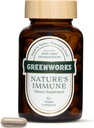 Greenworks Nature 's Immune - Organic Daily Immune Support z Elderberry, Echinacea, Ginger, Turmeric & Medical Mushrooms - Wegan, Non-GMO, Gluten- Free - 30 Servings