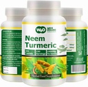Neem Turmeric Capsules (Tablets) - High- Power Azadirachta Indica Tablets, Neem Leves and Turmeric in Equivalent - 300 Tablets, 150 Tarnavimas, 1000 Mg. Pakuotėje yra 1.