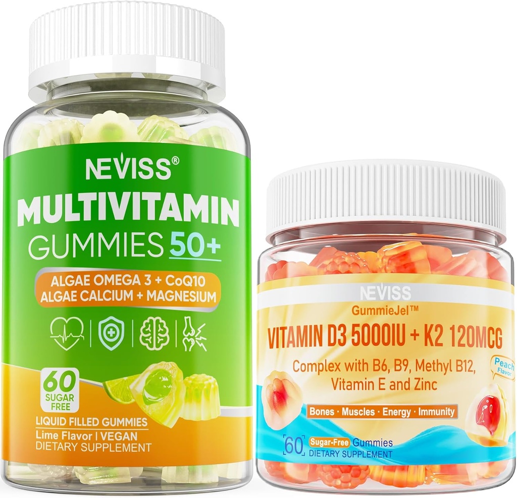 NEVISS 번들 - Women&Men 50+ Multivitamin 1 팩 + D3 5000IU K2 120mcg