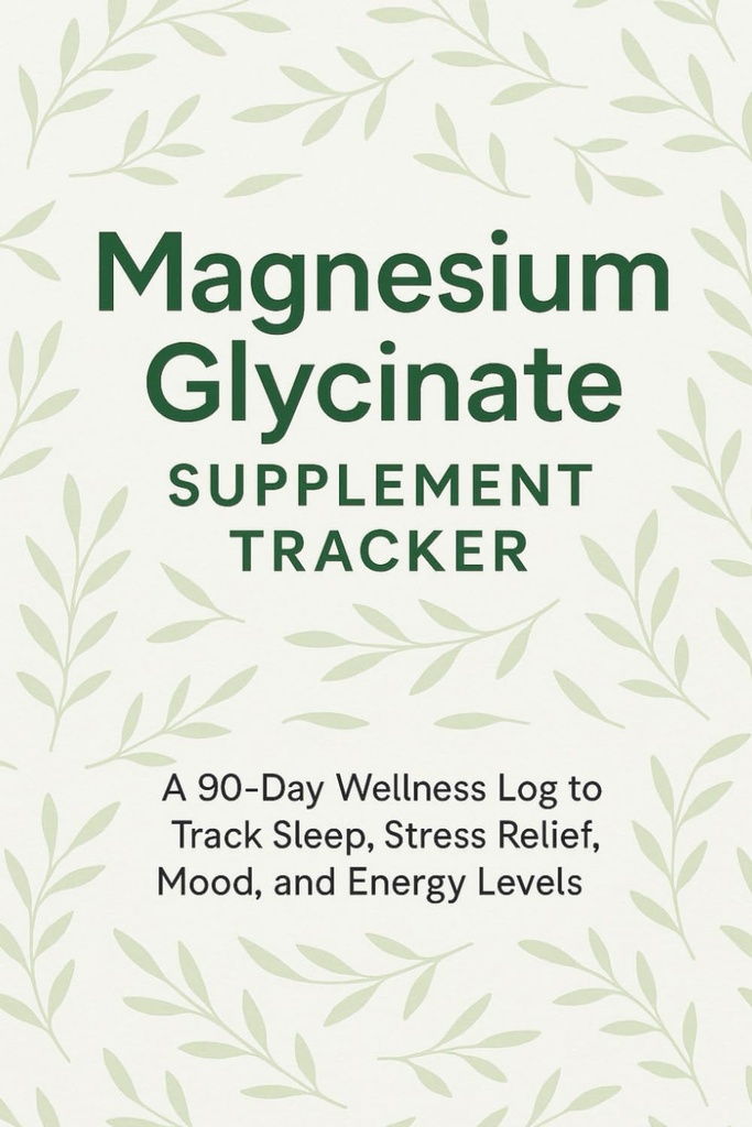 Magnesium Glycinate Supplement Tracker: 90-Day Wellness Logbook to Track Dosage, Sleep Quality, Stress Levels, Mood & Daily Health Habits