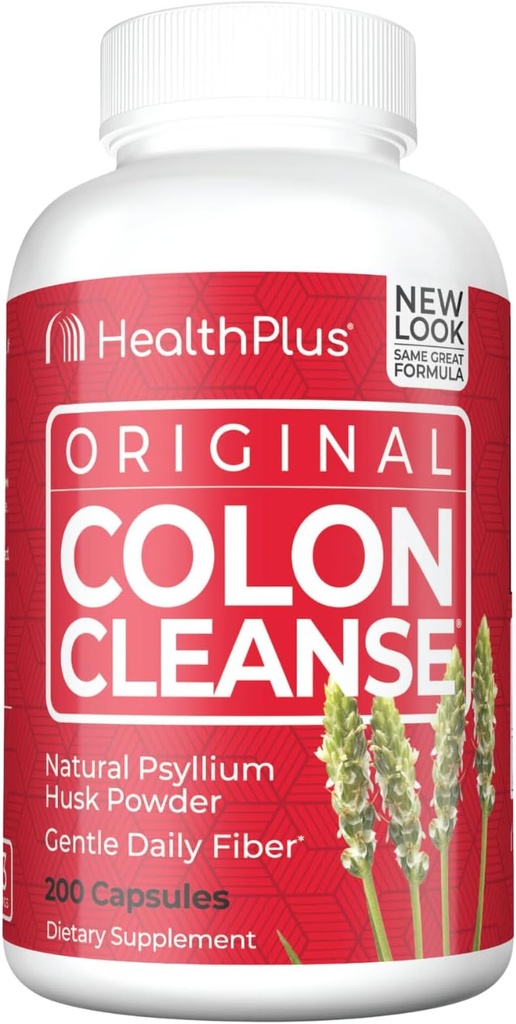 Health Plus Colon Cleanse Digestive Support | Toxin Elimination üçün bütün Natural Daily Fiber Bloating azaldır və ya Supports Heart Health | 200 Kapsüls, 33 Xidmət