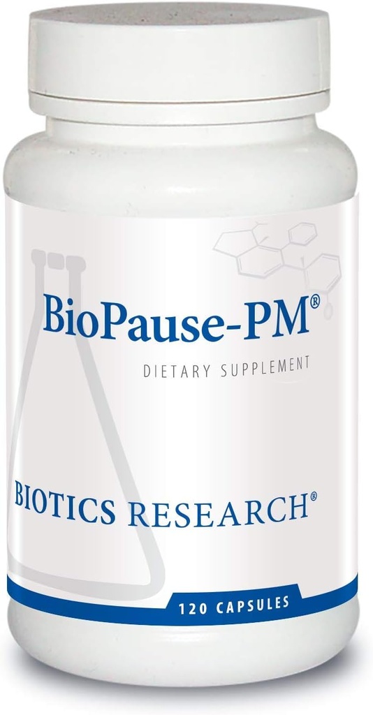 Biotics Research BioPause PM Night Time Menopausal Support Hormonal Balance, Black Cohosh, Lemon Balm, Passionflower, Promotes Relax and Calm, Regulates Circadian Rhythms, Sleep Regularly 120Caps