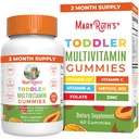 MARYRUTH'S Sugar Free Vitamin Gummies for Kids Age 2 | 2 Month Supply Multivitamin with Vitamin C, D3, Zinc | 1 Gummy Per Day | Toddler Vitamins | Sugar Free | Vegan | Non GMO | 60 Count