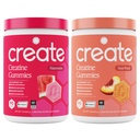 Create Creatine Monohydrate Gummies - Beach Day Duo - Sour Peach & Watermelon - Creatine Gummies for Women & Men, NSF Certified, 3rd Party Tested, Anti-Melting Formula, 180 Count (2-Pack)