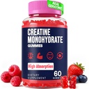 Creatine Monohydrate Gummies for Women & Men, Taurine & B6, Chewable Creatina Pre Workout Gummies for Max Strength & Muscle Growth, Energy, Endurance, Creatine for Men & Women - 1 Pack