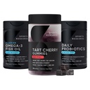 Sports Research® Tart Cherry Gummy Supplements | 600mg of NordicCherry™ & Triple Strength Omega 3 Fish Oil w/EPA & DHA Fatty Acids & Daily Probiotics with Prebiotics, 60 Billion CFU