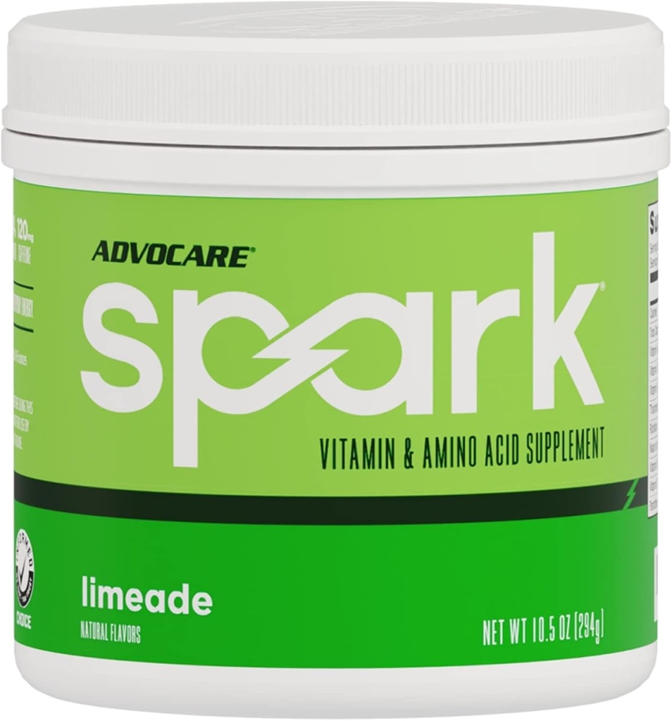 AdvoCare Spark - Energy Drink Mix - Vitamin & Amino Acid Supplement - Supports Energy & Focus - Portable Immune Support - Sugar-Free - Limeade (10)