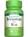 Nature's Truth Vitamin B Complex for Women & Men | Plus B12 | 90 Tablets | High Potency | Vegan and Non-GMO Supplement