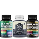 Sea Moss + Shilajit + NAD+ Capsules – Complete Cellular Health, Energy, Detox, Immunity & Vitality Stack – 92 Minerals, Fulvic Acid, Anti-Aging – Vegan Supplement