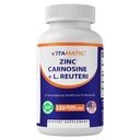 Vitamatic Zinc Carnosine with L. Reuteri 10 Billion CFU & Prebiotic Inulin 264 mg Digestive & Gut Health Support* - GI Tract Supplement – 120 Delayed-Release Capsules