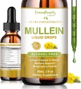 GREENHUS Mullein Drops for Lungs & Lymphatic Dreanage - 13- in-1 Mieszanka botaniczna w / Marshmallow Root, Elderberry, Oregano for Rescue Support - Lung Detox for Smokers - Alcohol- Free, 2 fl