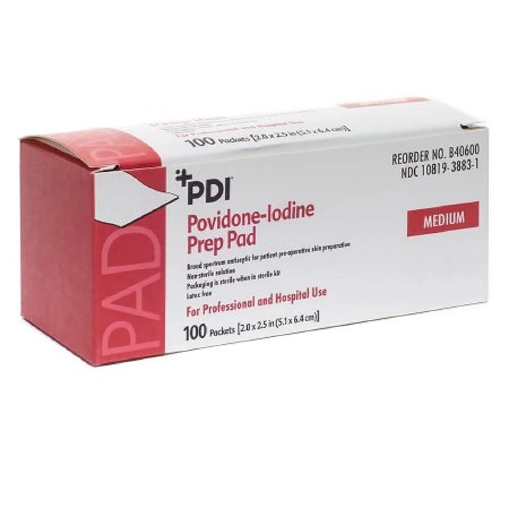 B40600 PT# B40600- Prep Surgical Pads PVP Iodine PDI Med 100/Bx by, PDI Professional Disposables