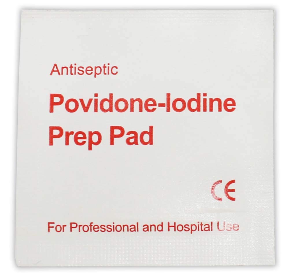 100 Piece Povidone-Iodine Prep Pads | First Aid Treatment (Pack of 4)