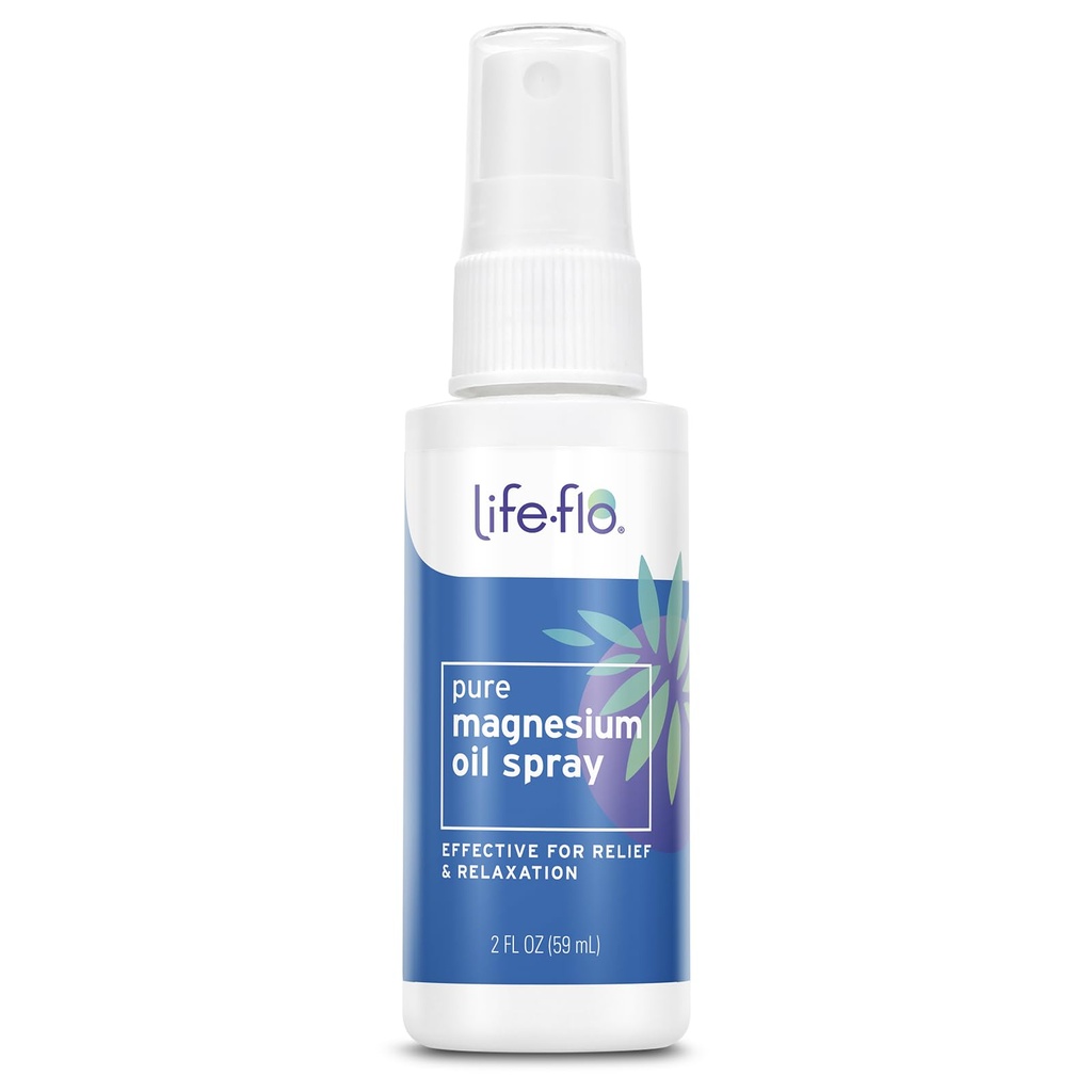 LIFE-FLO Magnesium Oil for Feet and Body - Topical Magnesium Spray Soothes Muscles, Joints When Massaged Into the Skin - Doubles as a Deodorant Spray or Bath Oil, Hypoallergenic, 60-Day Guarantee, 2oz