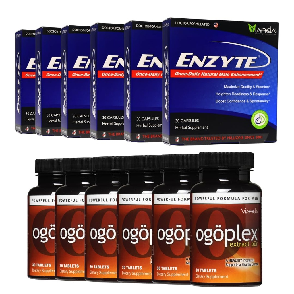 Enzyte & Ogoplex Bundle | Natural Male Vitality + Prostate & Urinary Health Support - 6-Pack of Each Bundle