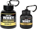 ONMYWHEY Protein Powder Container To Go - Воронка для бутылок с водой для путешествий для смесей, Портативные контейнеры для предтренировочных добавок и воронки диспенсера, Мини-добавки для предварительных тренировок держатель бутылок для ключей