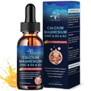 (2 Pack) 10 in 1 Magnesium Calcium Zinc Supplement with Vitamin C D3 K2, Glycinate Mag Vegan Liquid Drops Plus L-Theanine Boron Sea Moss Extract, Bone & Immune Support, Orange Flavor, 1 Fl Oz