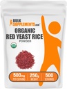 BulkSupplements.com Organic Red Yeast Rice Powder - Organic Red Yeast Rice Supplement, for Heart Health Support - Vegan Friendly, 500mg per Serving, 250g (8.8 oz) (Pack of 1)