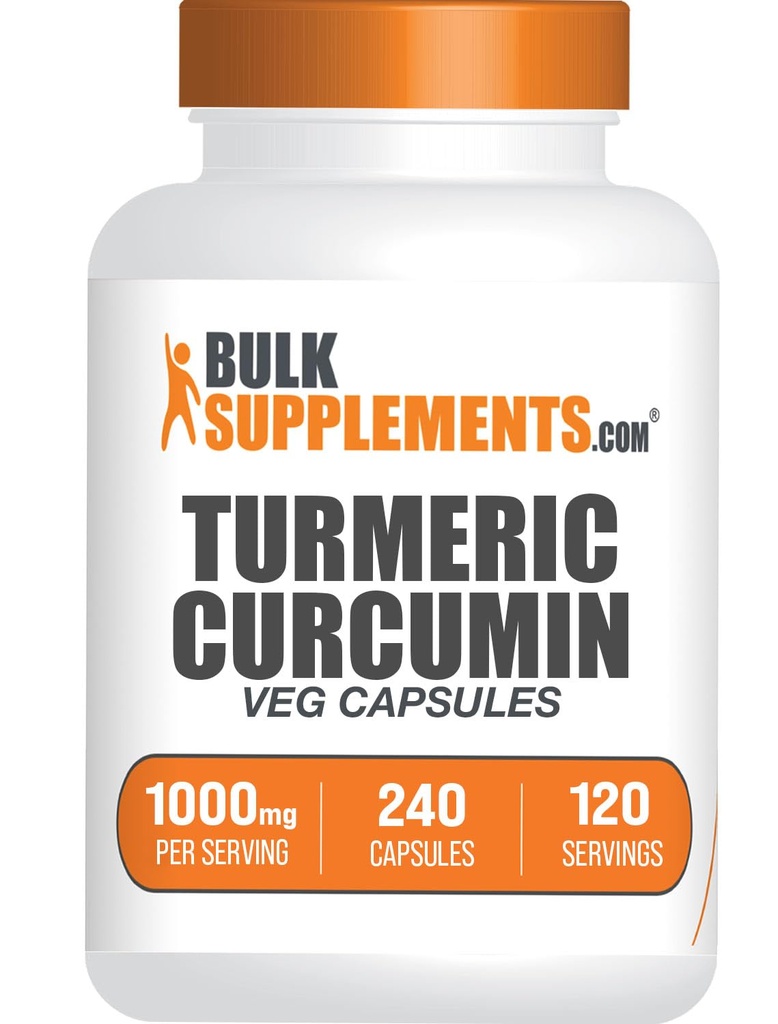 BulkSupplements.com Turmeric Extract Capsules - Turmeric Supplement, Turmeric Curcumin Supplement 1000mg - Gluten Free, 240 Veg Capsules (Pack of 1)