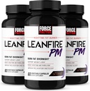 强制因子 LeanFire PM, 男女体重损失药丸, Fat Burner and Overnight Wight Loss Pills to Burn Fat, Boost 代谢药剂,以及改善睡眠以取得不可思议的结果, 60 Counter (Pack of 3)