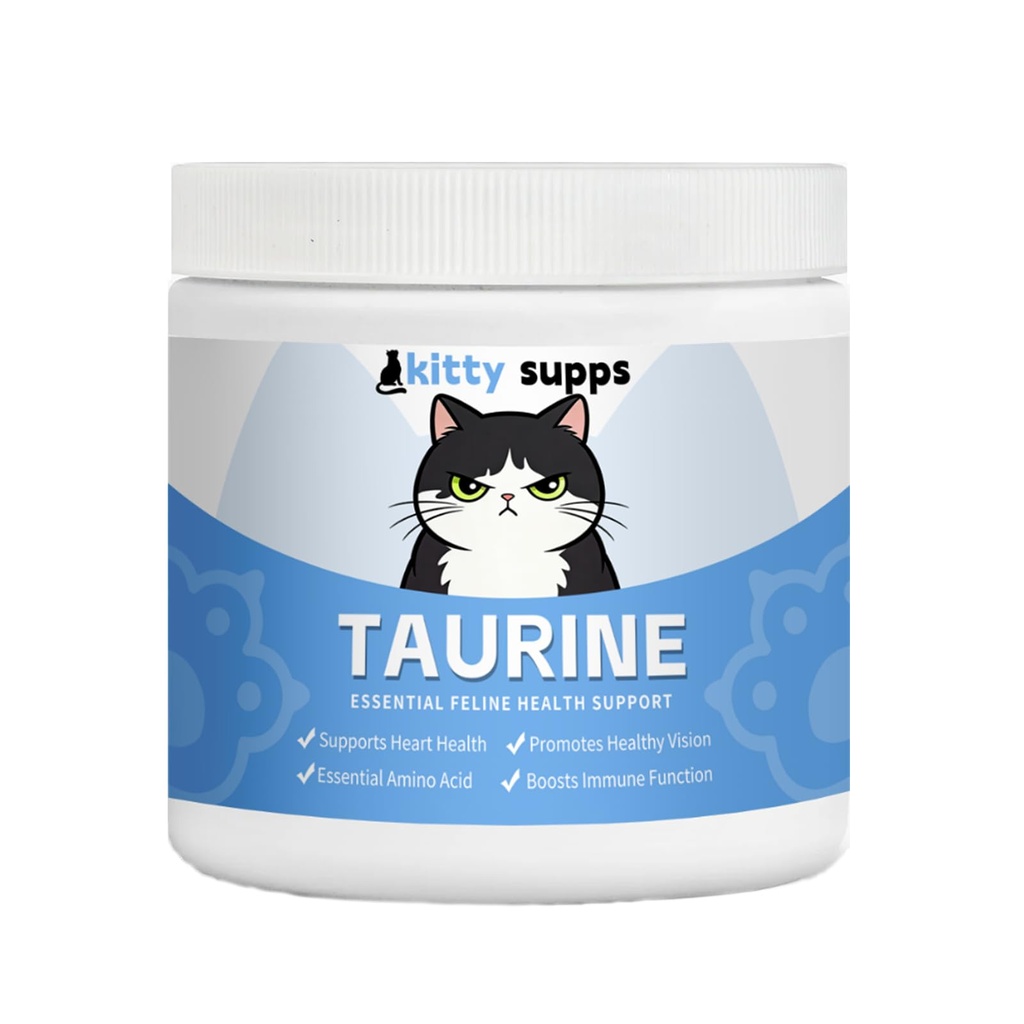 Taurine，Kitty supps Taurine Powder for Cats,Boost Energy & Vitality,Mix in Food, Water-Soluble,with Dosing Spoon (1)