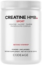 Codeage Creatine HMB+ Powder - Creatine Monohydrate, Taurine, myHMB Supplement, Vitamin D3 - Sports Support Supplement - Liposomal Delivery - Non-GMO, Unflavored - 11.32 oz