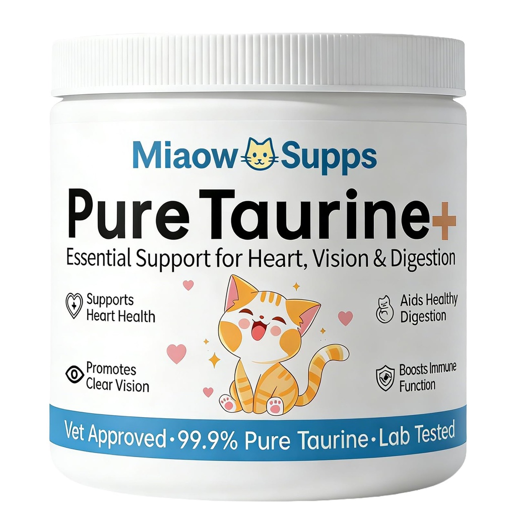 Taurine Supplement for Cats, Supports Heart Health, Vision & Immune Function, Boosts Cats' Vitality and Health, Suitable for All Breeds & Ages, 200g