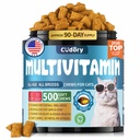 Taurine for Cats Vitamins Treats Snacks –15 in 1 Cat Multivitamin 500 Chews – Supports Immune, Joints, Digestion, Skin & Coat – Daily Healthy Supplement for Cats of All Ages (90-Day Supply)