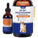 Wellix 4.06 FL oz 24-in-1 Liquid Multivitamin with Taurine for Dogs & Cats, Pet Vitamins and Supplements with Glucosamine, Cranberry, MSM, Probiotics - Itch&Allergy Relief, Joint Supplement for Pets