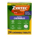 Zyrtec 24 Hour Allergy Relief Chewable Tablets, 10 mg Cetirizine Hydrochloride Antihistamine, Dye-Free Allergy Medicine for Runny Nose, Sneezing, Itchy, Watery Eyes, Indoor & Outdoor Allergies, 24 ct