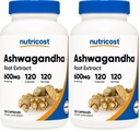 Nutricost Ashwagandha Herbal Supplement 600mg, 120 Capsules - Vegetarian, Non-GMO, Gluten Free, Ashwagandha Root (Pack of 2)
