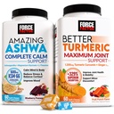 Force Factor Better Turmeric Maximum Joint Support, 1075mg Curcumin Amazing Ashwa Complete Calm Support with KSM-66 Ashwagandha, 120 Soft Chews
